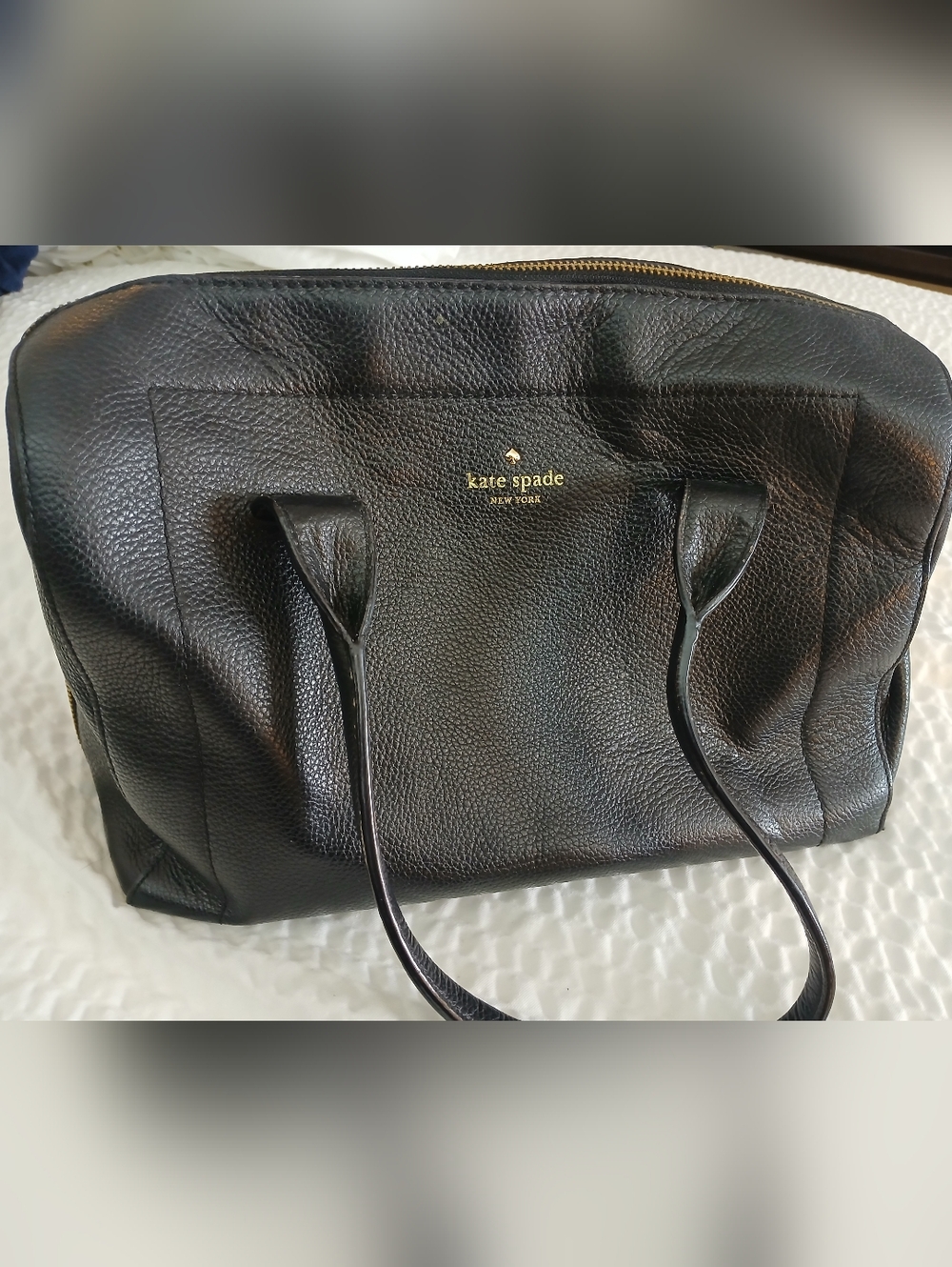 Kate Spade Black Pebbled Leather Satchel with Gold Hardware - Picture 2 of 16